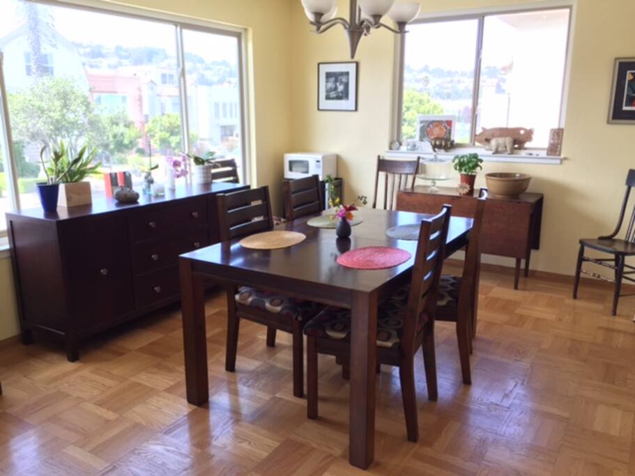 Dining Room on a sunny afternoon.