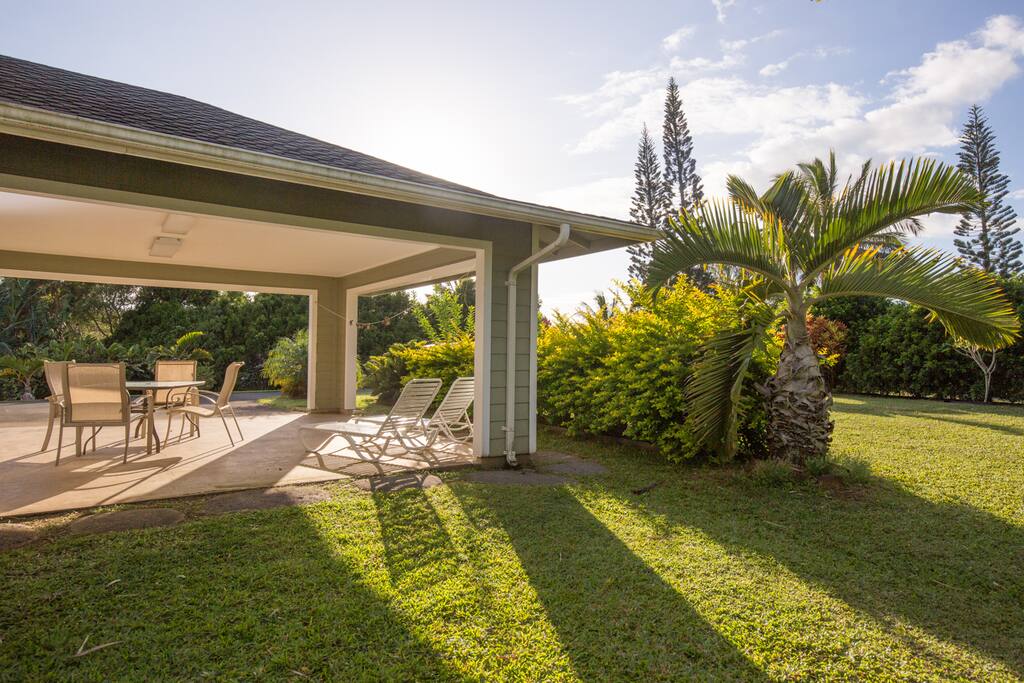 Covered area for outside dining.