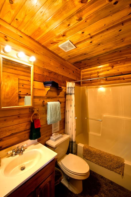 One full bath with tub/shower all towels provided and city water