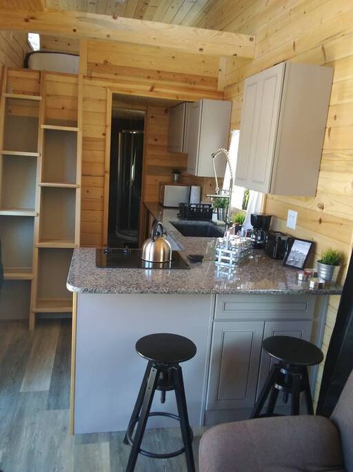Kitchen stocked with everything you need to cook your own meals