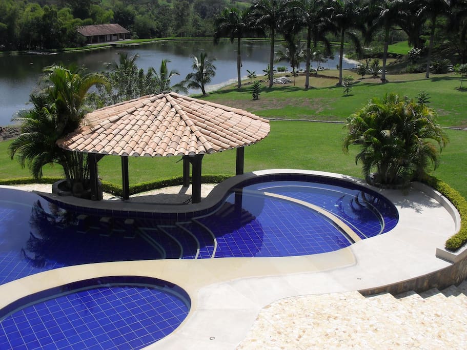 Lake and swimming pool