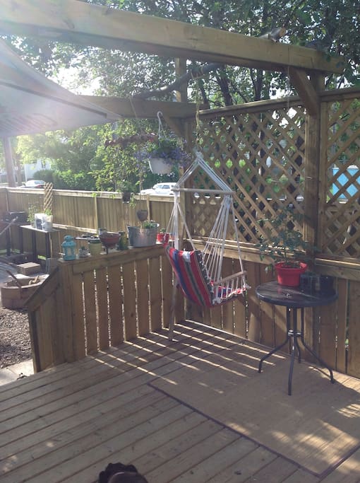 Back Deck, secure and relaxing.