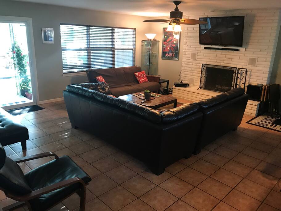 TV and Fireplace
