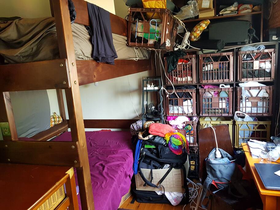 view of beds snd desk