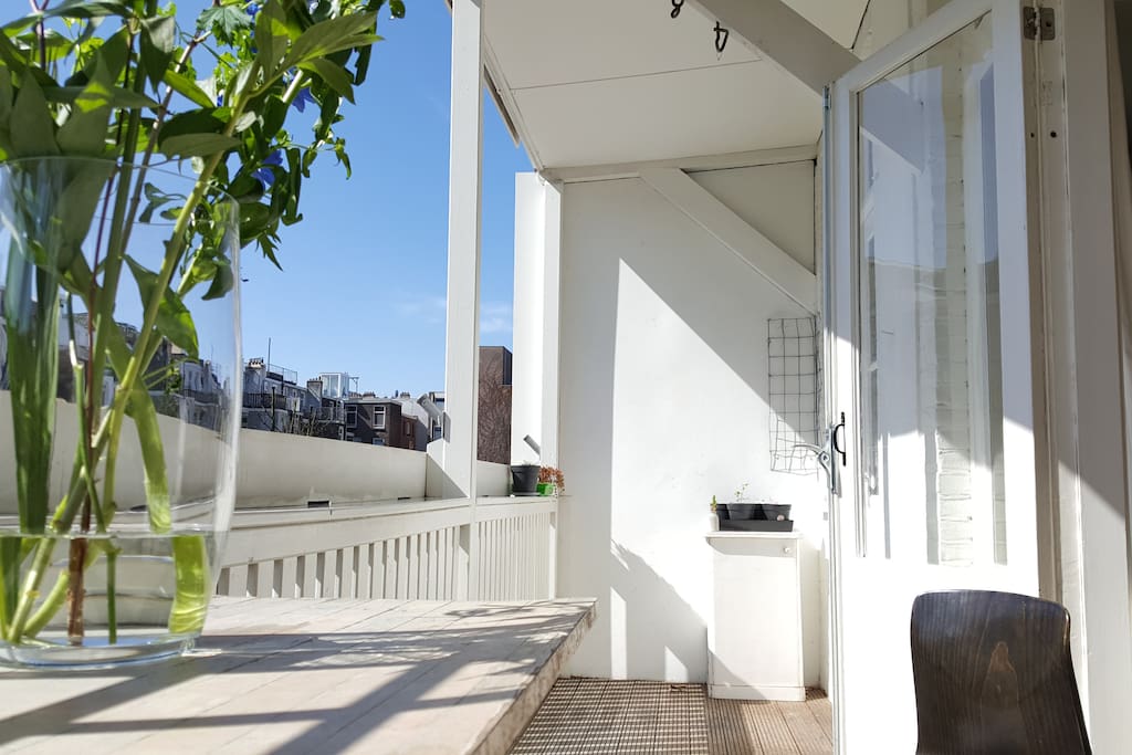 Backside sunny balcony