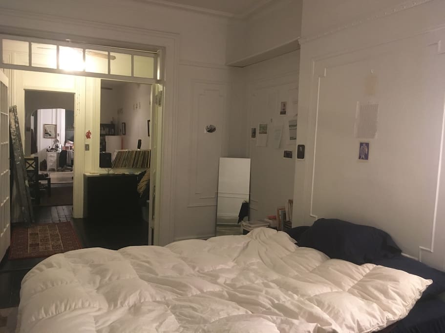 view from the bedroom into the apartment