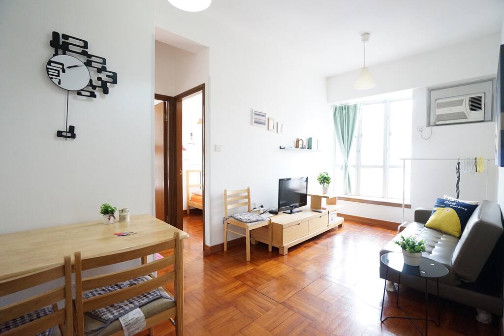 Spacious Living room with a big window and nice City view along Jordan Road