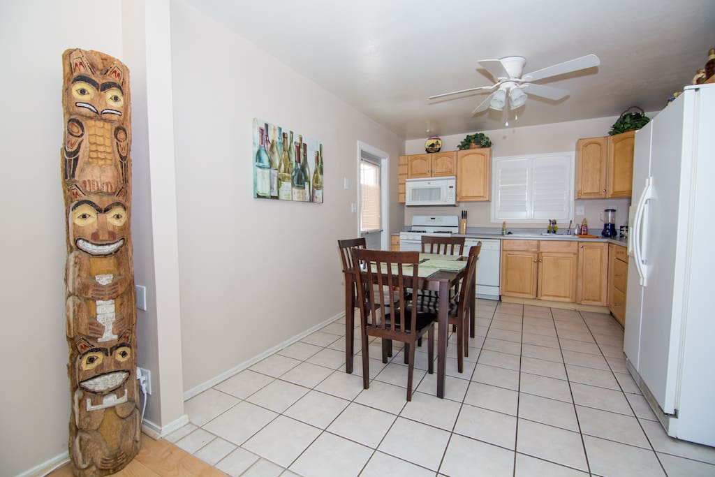 The Kitchen. ceiling fans in every room.