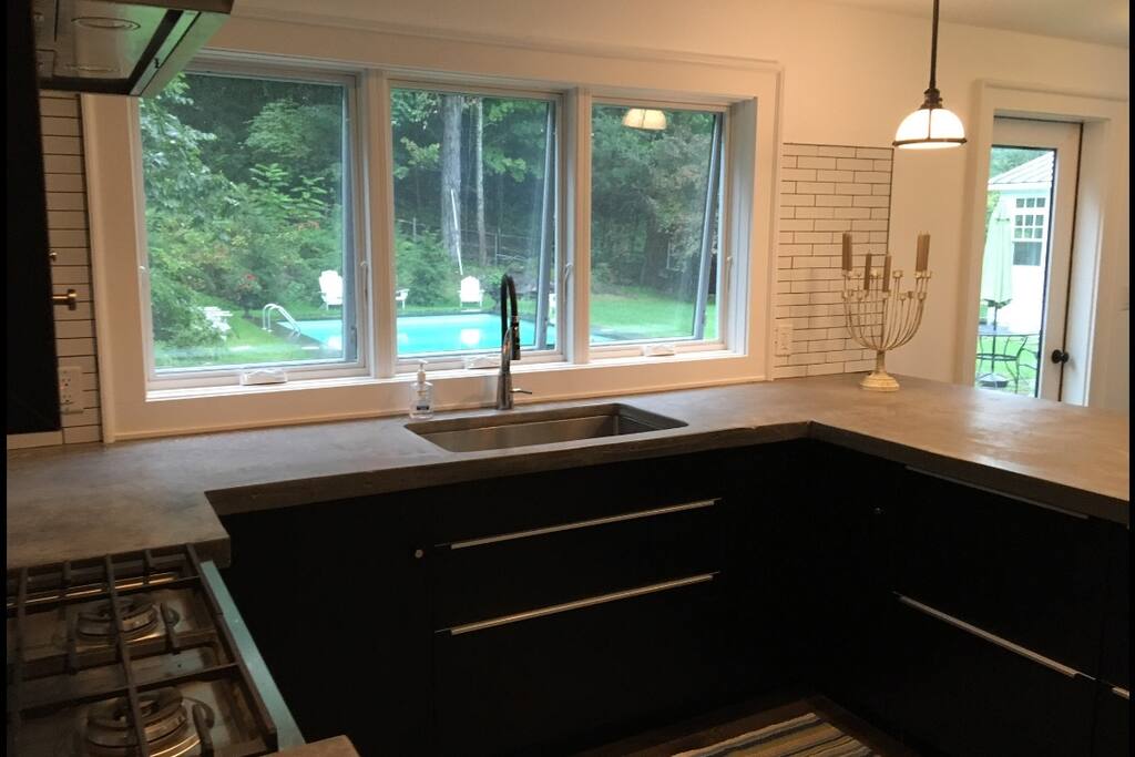 Kitchen Overlooking Pool Area