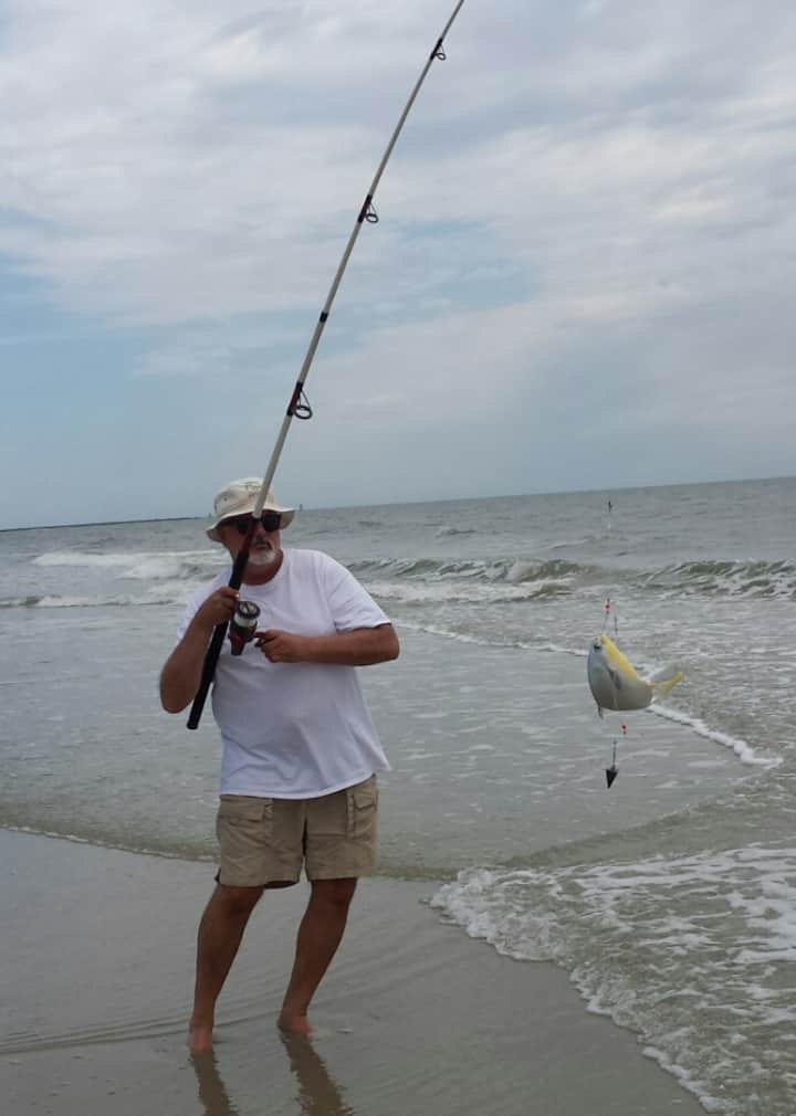 Surf fishing at Huntington State Park Airbnb