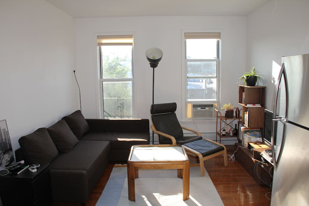 living room with sofa bed