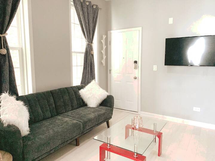 43инчи телевизор со интегриран Roku компатибилен со услугите за емитување програми како што се Netflix, Hulu итн. во дневната соба