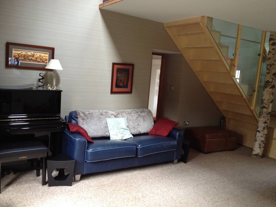 Lovely big lounge with open fire.