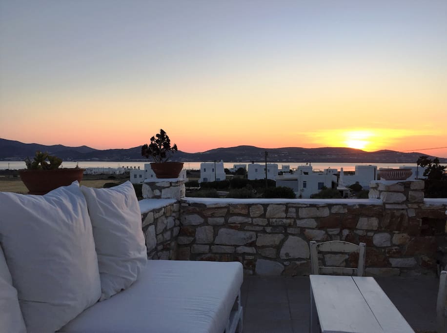 Main veranda|sunset-Antiparos island view