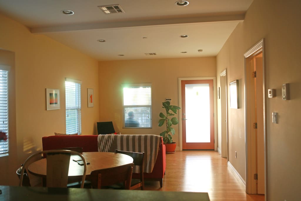This is our great room at sunset.