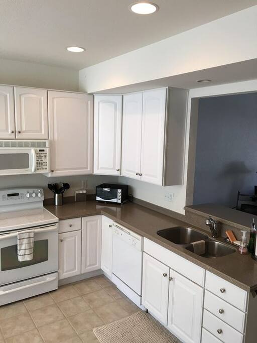 Kitchen overlooking the Family Room