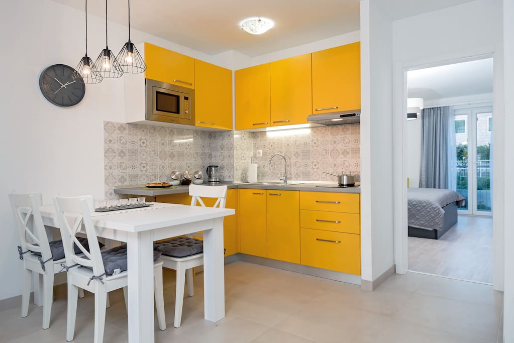 Dining room and kitchen