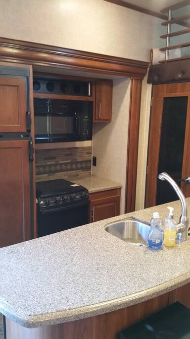 Kitchen with granite counters