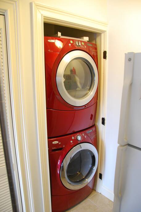 Washer & dryer inside the unit