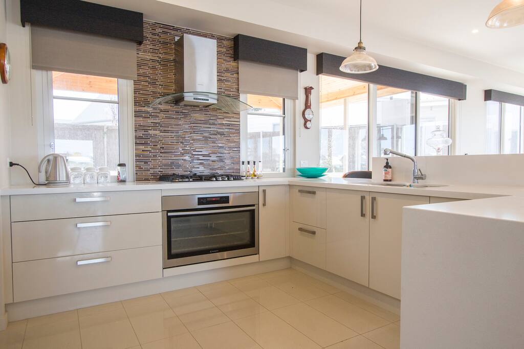 Large kitchen with Butlers pantry to the left.