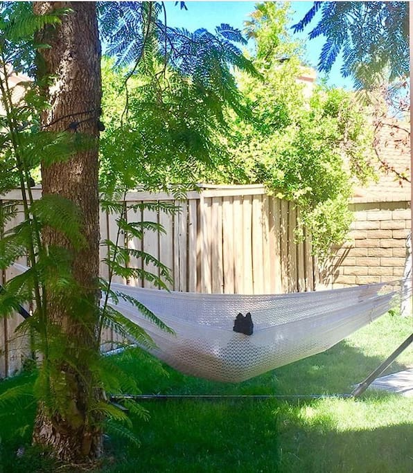 Feel free to chill and relax in the hammock under the shade of the tree
