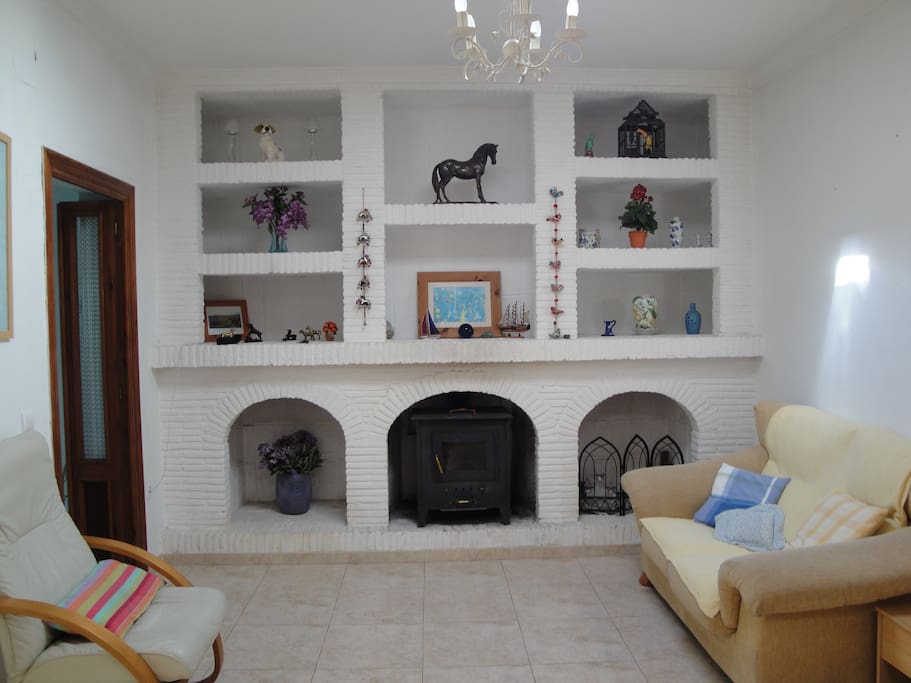 Lovely, large & bright lounge area with wood burning stove, tv, dvd and wifi