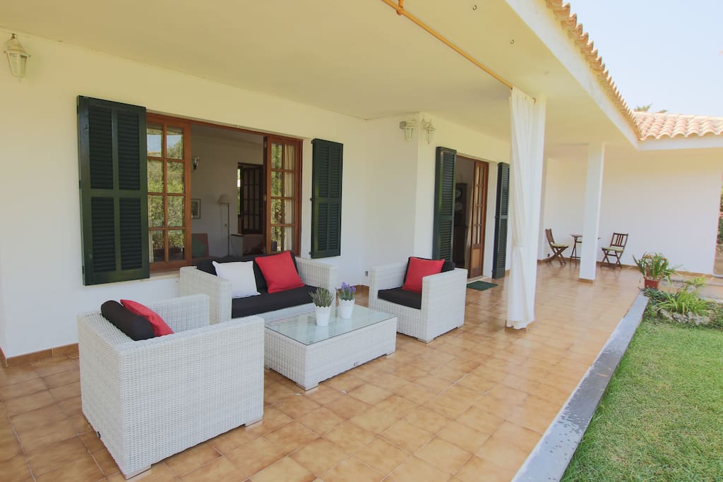 Front terrace with plenty of outdoor living