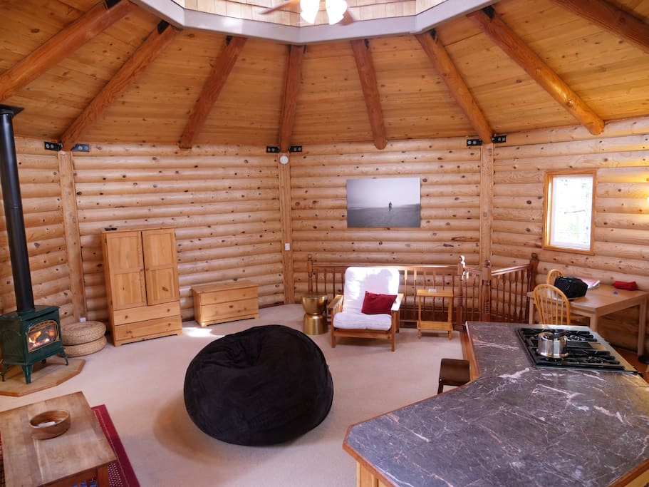 Unique Octagon Log Cabin Cabins for Rent in Nehalem, Oregon, United