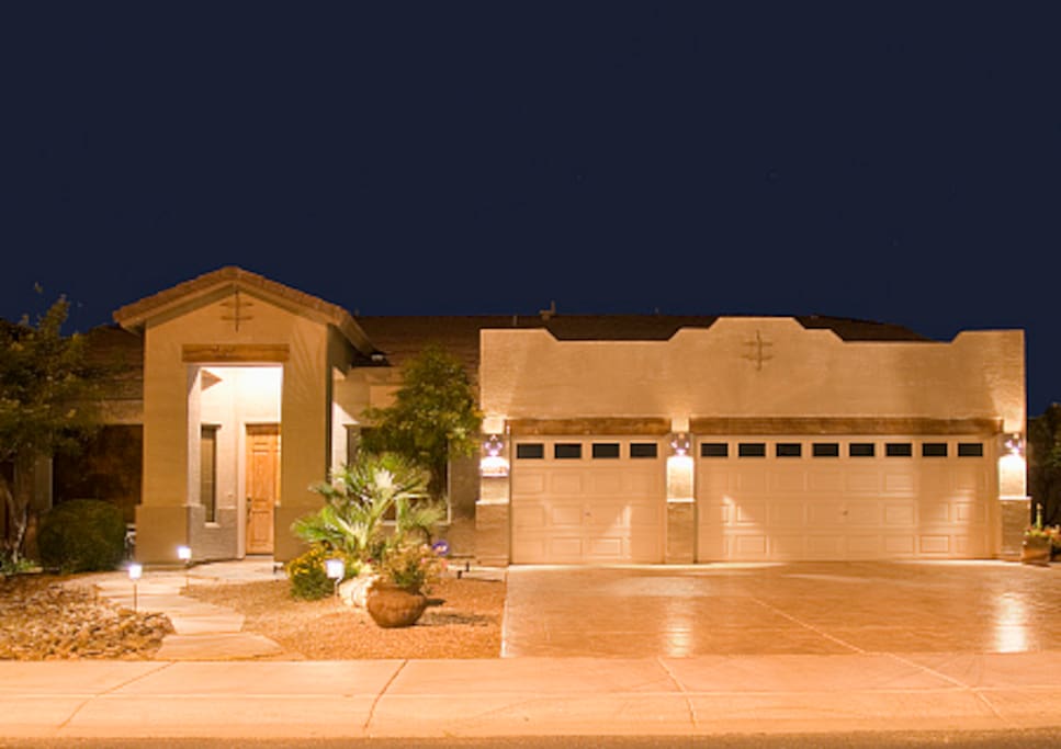 Front of home night time