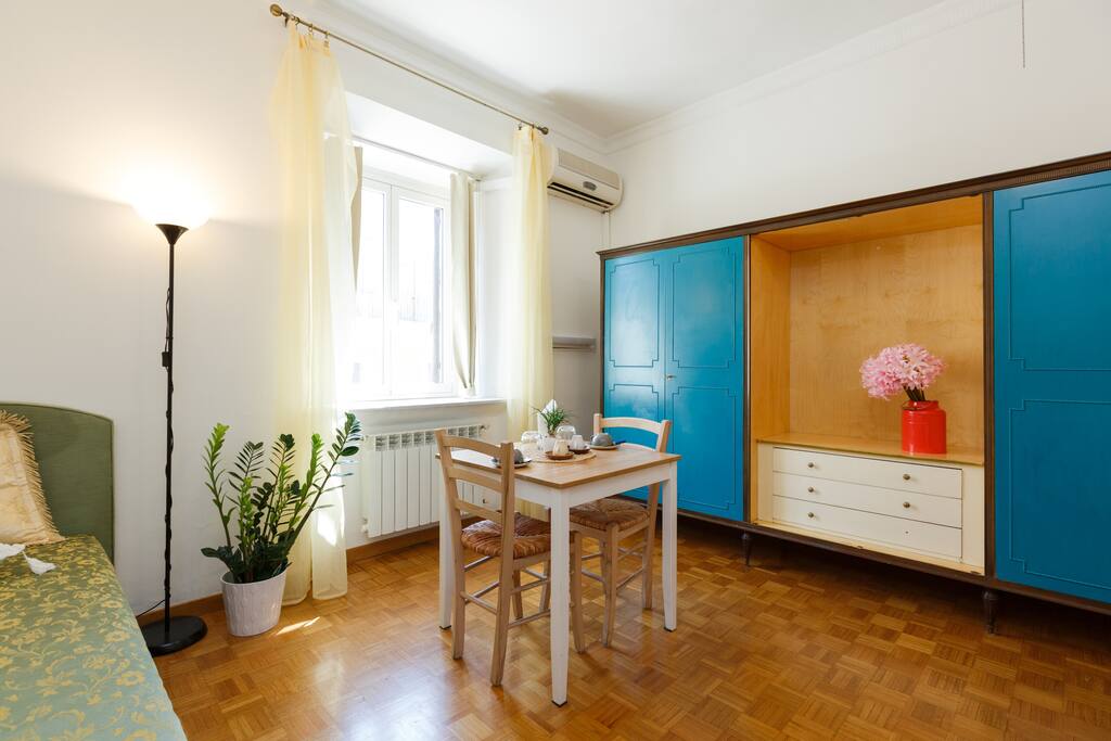 Cozy room with original furniture and vintage details