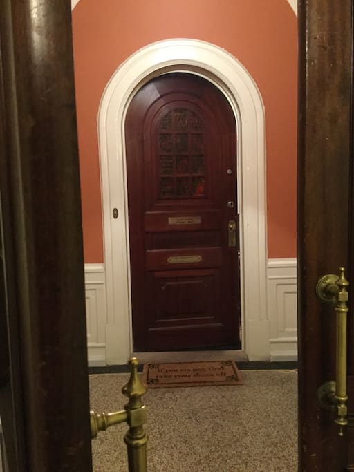 This is the main door; just a few steps from our beautiful København.