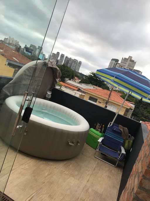 solarium, spa- jacuzzi para ate 4 pessoas
