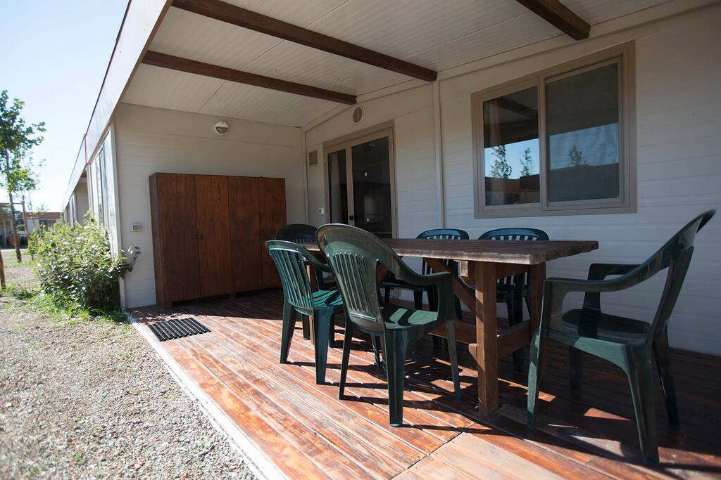 Exterior of Bungalow with veranda and outdoor dining / relaxing area