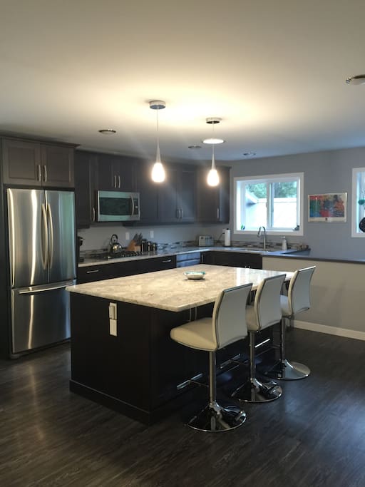 Open concept kitchen.