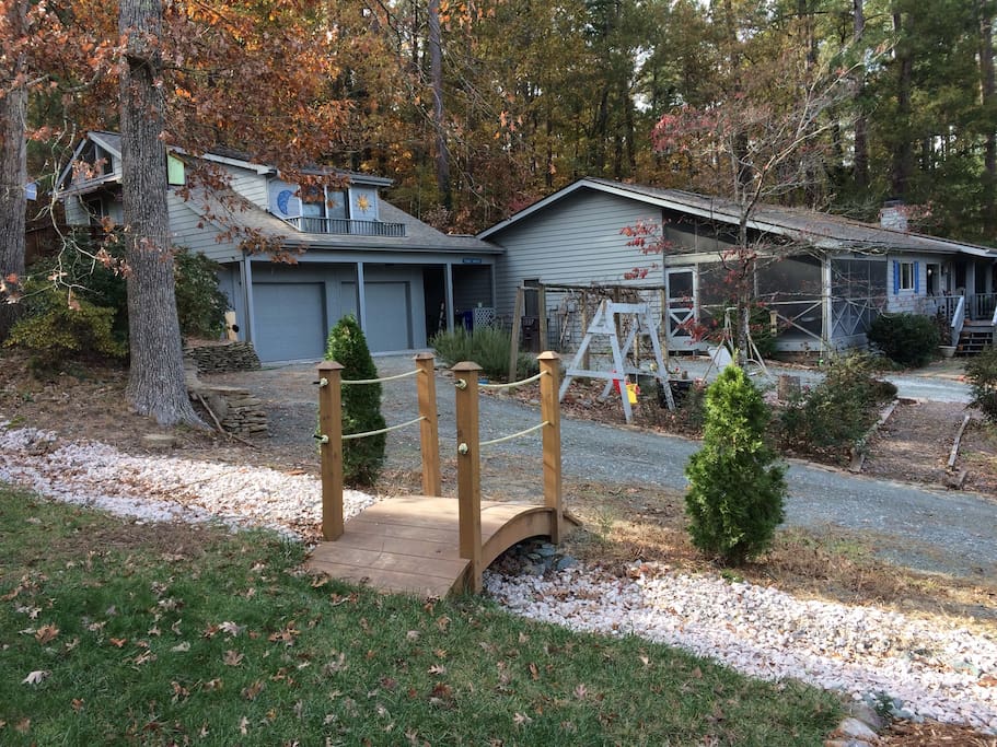 View of garage apartment (left). That's our house on the right.