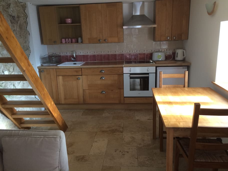 Downstairs: kitchen and living space