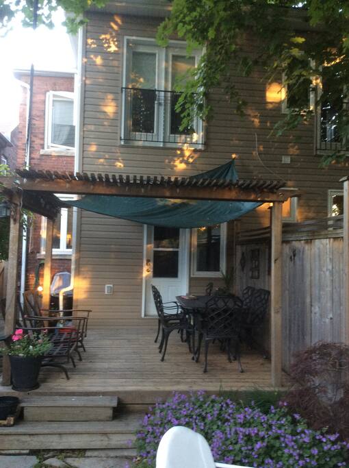 Shared entrance to the basement suite