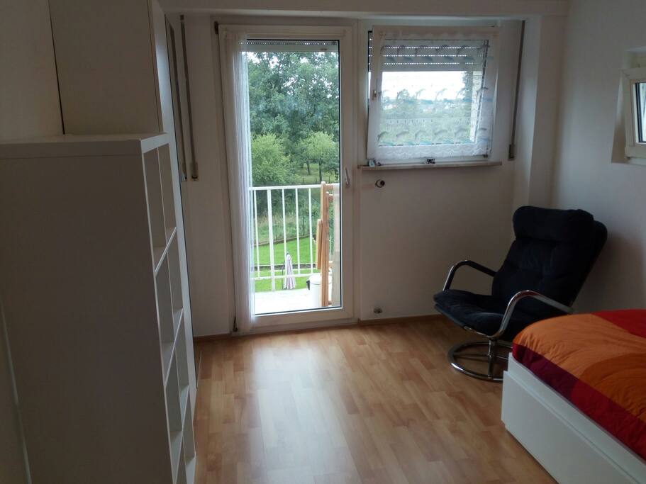 Bedroom with extendable bed and balcony