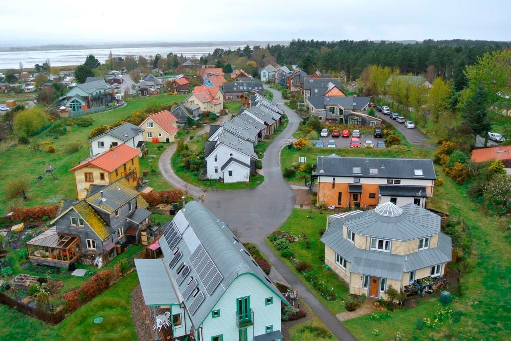 Aerial view of Eco Housing