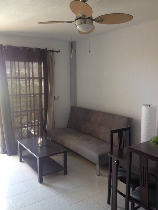 Zona de salón/comedor con sofá-cama