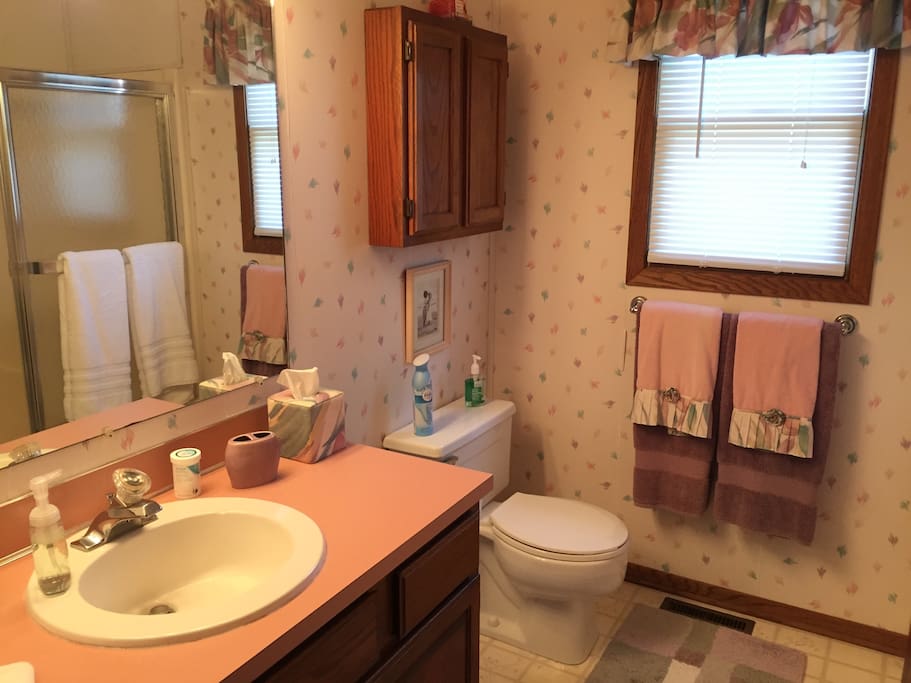 This is the Full Private Bathroom for use by those guests staying in the Antique Bedroom.