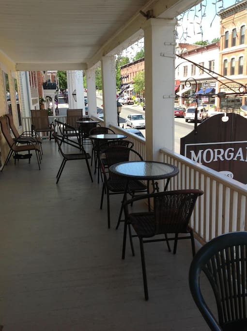 Morgan House Inn second floor porch. Available to Inn guests.