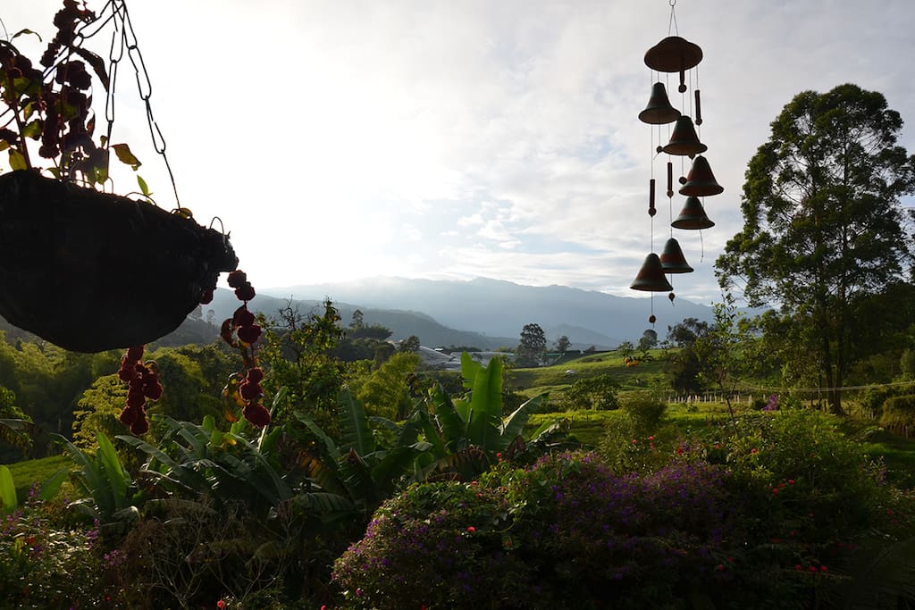 Sunrise and view from the balcon. when the weather is fine you can see the mountain "Ruiz"