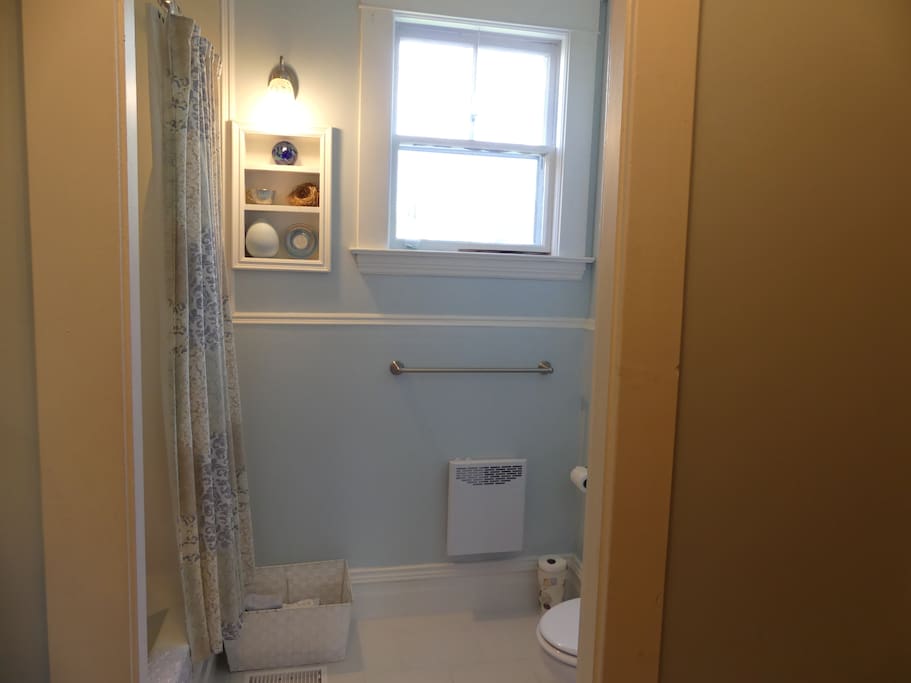 Private bath with tub and shower