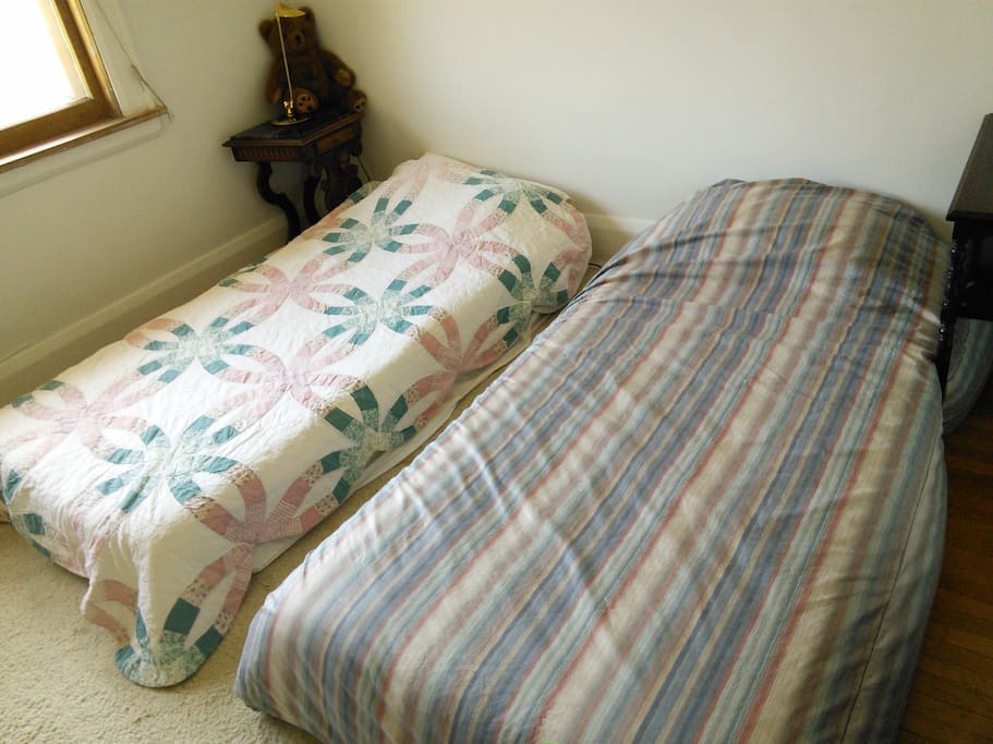 Bedroom with two beds or can be one king bed