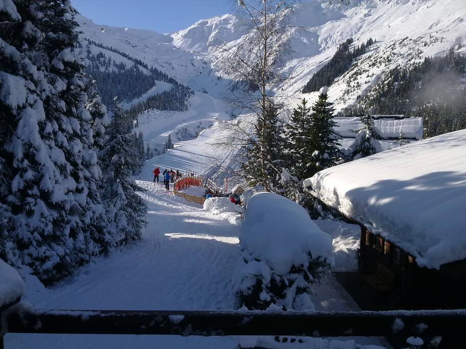 Aussicht auf die Piste