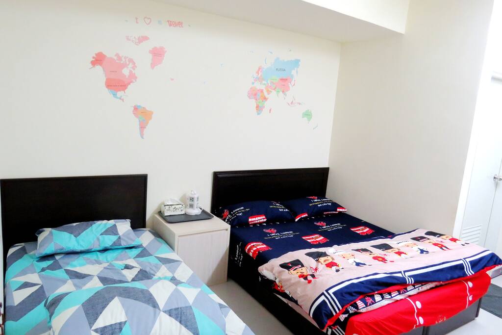 單人床single bed、雙人床double bed