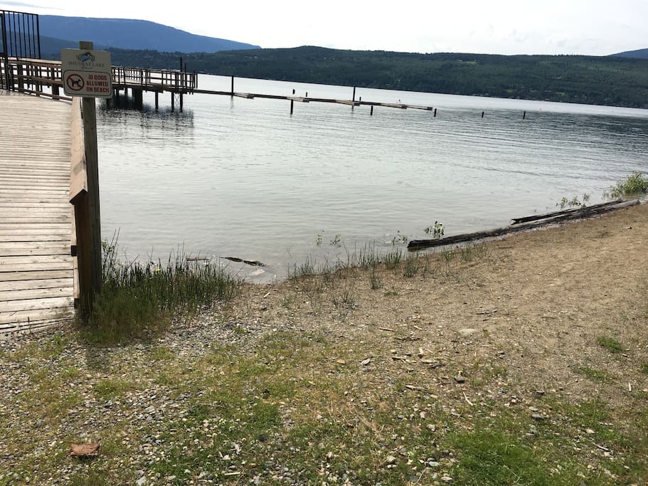 water is high now but usually lots of beach.