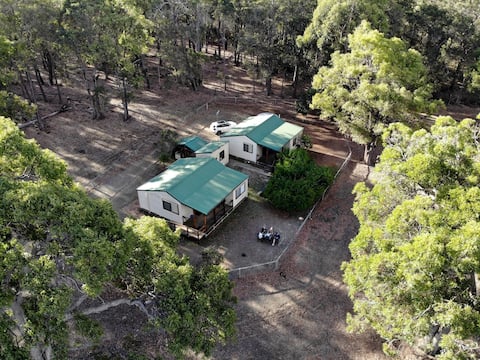 Large group country getaway in two rustic cottages