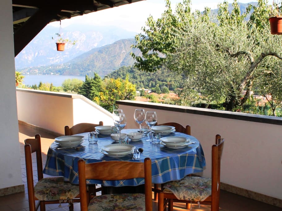Al-fresco Dining on the Terrace with views to the Lake